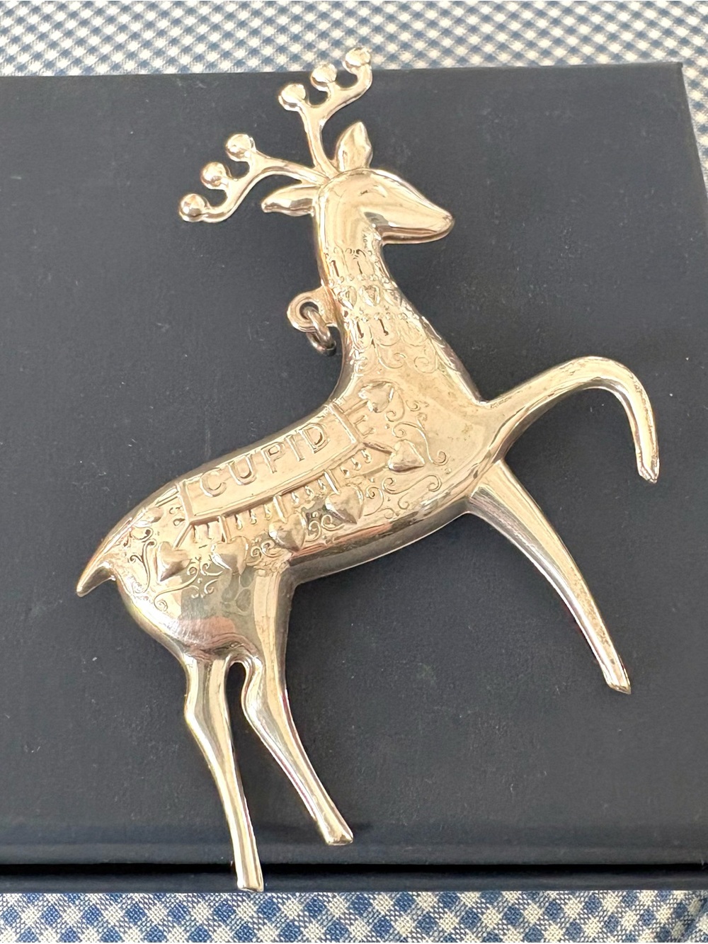 Sterling Oneida Deer ( Cupid ) Pin/ Necklace circa 1974 Santa’s Deer